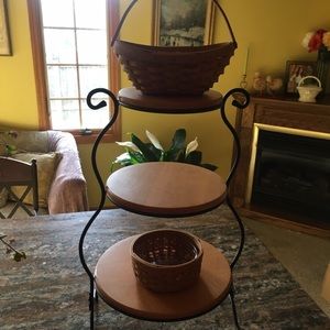 Longaberger wrought Iron rack shelves baskets
